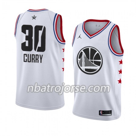 Män Golden State Warriors Tröja Stephen Curry 30 2019 All-Star Jordan Brand Vit Swingman